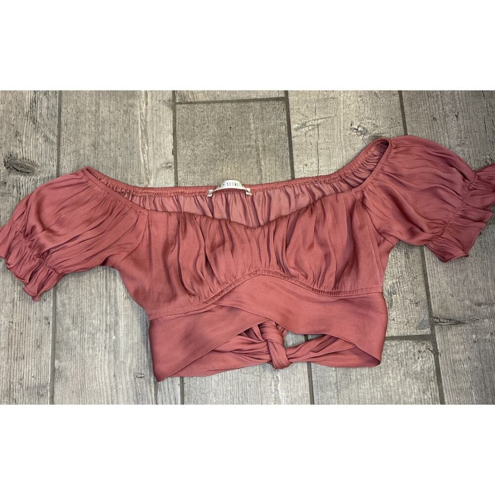 Saints + Secrets Dusty Rose Cropped Tie Top Women’s Small Boho Romantic
